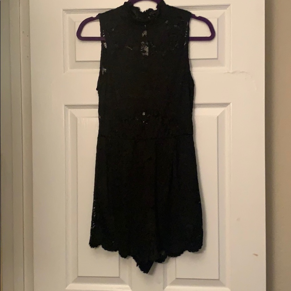 Black short sleeve romper